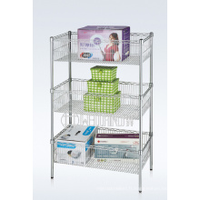 Rack de panier en fil métallisé en métal chromé ajustable (CJ-A1207)